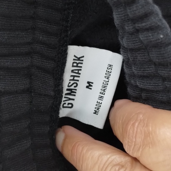 Gymshark joggers sweatpants solid black size medium cotton blend with pockets - Picture 4 of 12